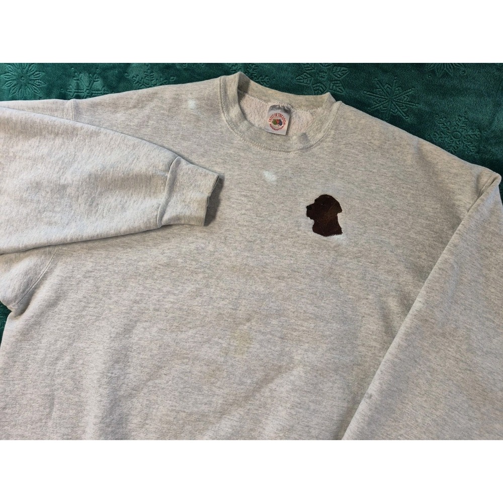 Vintage Chocolate Lab Labrador Crewneck Sweatshirt Embroidered Men's 2XL FOTL